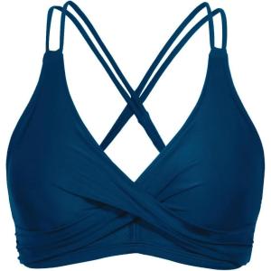 imageHolipick Womens Twist Front Bikini Tops  Push Up Bathing Suit Top Padded Swimsuit TopPeacock Blue