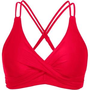 imageHolipick Womens Twist Front Bikini Tops  Push Up Bathing Suit Top Padded Swimsuit TopRed