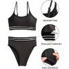 imageHolipick High Waisted Bikini Sets for Women Tummy Control Two Piece Swimsuit Mesh Sport Bathing Suit with BottomBlack