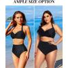 imageHolipick Women High Waisted Bikini Set Two Piece Swimsuit Tummy Control Bathing Suit Vintage Halter SwimwearBlack