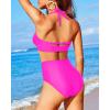 imageHolipick Women High Waisted Bikini Set Two Piece Swimsuit Tummy Control Bathing Suit Vintage Halter SwimwearHot Pink