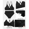 imageHolipick Women High Waisted Bikini Set Two Piece Swimsuits Push up Wrap Swim Suits Top Tummy Control Bathing SuitBlack