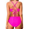 imageHolipick Women High Waisted Bikini Set Two Piece Swimsuits Push up Wrap Swim Suits Top Tummy Control Bathing SuitHot Pink