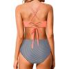 imageHolipick Women High Waisted Bikini Set Two Piece Swimsuits Push up Wrap Swim Suits Top Tummy Control Bathing SuitLight Pink