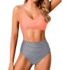 imageHolipick Women High Waisted Bikini Set Two Piece Swimsuits Push up Wrap Swim Suits Top Tummy Control Bathing SuitLight Pink
