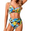 imageHolipick Women High Waisted Bikini Set Two Piece Swimsuits Push up Wrap Swim Suits Top Tummy Control Bathing SuitMulti Color