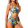 imageHolipick Women High Waisted Bikini Set Two Piece Swimsuits Push up Wrap Swim Suits Top Tummy Control Bathing SuitMulti Color
