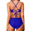 imageHolipick Women High Waisted Bikini Set Two Piece Swimsuits Push up Wrap Swim Suits Top Tummy Control Bathing SuitRoyal Blue