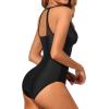 imageHolipick Women One Piece Swimsuit High Neck Tummy Control Bathing Suits Halter Mesh Swim Suit SwimwearBlack