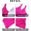 imageHolipick Women One Piece Swimsuit Tummy Control Swimdress Modest Bathing Suit Skirt V Neck Drawstring SwimwearHot Pink