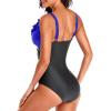 imageHolipick Women One Piece Swimsuits Tummy Control Bathing Suit Ruffle V Neck Swimwear Slimming MonokiniBlack Blue