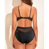 imageHolipick Women Sexy One Piece Swimsuits Mesh High Waisted Bathing Suits Plunge V Neck Monokini Cutout SwimwearBlack