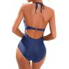 imageHolipick Women Tummy Control One Piece Swimsuit Sexy Bathing Suit Halter Swimwear