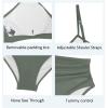 imageHolipick Women Two Piece High Waisted Bikini Set Tummy Control Bathing Suit Full Coverage SwimsuitArmy Green