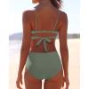 imageHolipick Women Two Piece High Waisted Bikini Set Tummy Control Bathing Suit Full Coverage SwimsuitArmy Green