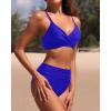 imageHolipick Women Two Piece High Waisted Bikini Set Tummy Control Bathing Suit Full Coverage SwimsuitRoyal Blue