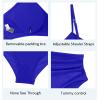imageHolipick Women Two Piece High Waisted Bikini Set Tummy Control Bathing Suit Full Coverage SwimsuitRoyal Blue