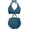 imageHolipick Women Two Piece Swimsuit High Waisted Bikini Sets Halter Top with Bottoms Tummy Comtrol Bathing SuitGreen