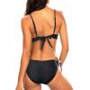 imageHolipick Women Two Piece Swimsuit Push Up Underwire Bikini Sets Sexy Bathing Suits Ruffle Bikini Top with Bottom Teen GirlsBlack