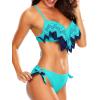 imageHolipick Women Two Piece Swimsuit Push Up Underwire Bikini Sets Sexy Bathing Suits Ruffle Bikini Top with Bottom Teen GirlsBlue