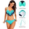 imageHolipick Women Two Piece Swimsuit Push Up Underwire Bikini Sets Sexy Bathing Suits Ruffle Bikini Top with Bottom Teen GirlsBlue