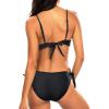 imageHolipick Women Two Piece Swimsuit Push Up Underwire Bikini Sets Sexy Bathing Suits Ruffle Bikini Top with Bottom Teen GirlsSolid Black