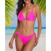 imageHolipick Women Two Piece Swimsuit Sexy Triangle Bathing Suit Top String Bikini Sets Tie Side SwimwearPink