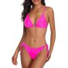 imageHolipick Women Two Piece Swimsuit Sexy Triangle Bathing Suit Top String Bikini Sets Tie Side SwimwearPink