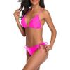imageHolipick Women Two Piece Swimsuit Sexy Triangle Bathing Suit Top String Bikini Sets Tie Side SwimwearPink