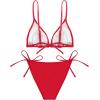 imageHolipick Women Two Piece Swimsuit Sexy Triangle Bathing Suit Top String Bikini Sets Tie Side SwimwearRed
