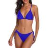 imageHolipick Women Two Piece Swimsuit Sexy Triangle Bathing Suit Top String Bikini Sets Tie Side SwimwearRoyal Blue