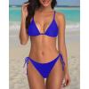 imageHolipick Women Two Piece Swimsuit Sexy Triangle Bathing Suit Top String Bikini Sets Tie Side SwimwearRoyal Blue