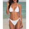 imageHolipick Women Two Piece Swimsuit Sexy Triangle Bathing Suit Top String Bikini Sets Tie Side SwimwearWhite
