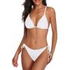 imageHolipick Women Two Piece Swimsuit Sexy Triangle Bathing Suit Top String Bikini Sets Tie Side SwimwearWhite