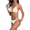 imageHolipick Women Two Piece Swimsuit Sexy Triangle Bathing Suit Top String Bikini Sets Tie Side SwimwearWhite