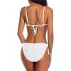 imageHolipick Women Two Piece Swimsuit Sexy Triangle Bathing Suit Top String Bikini Sets Tie Side SwimwearWhite