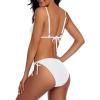 imageHolipick Women Two Piece Swimsuit Sexy Triangle Bathing Suit Top String Bikini Sets Tie Side SwimwearWhite