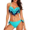 imageHolipick Women Two Piece Swimsuit Push Up Underwire Bikini Sets Sexy Bathing Suits Ruffle Bikini Top with Bottom Teen GirlsBlue