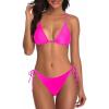 imageHolipick Women Two Piece Swimsuit Sexy Triangle Bathing Suit Top String Bikini Sets Tie Side SwimwearPink