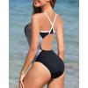 imageHolipick Athletic One Piece Swimsuits for Women Training Sport Bathing Suit for Teens Girls Modest SwimwearBlack and Grey