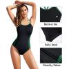 imageHolipick Athletic One Piece Swimsuits for Women Training Sport Bathing Suit for Teens Girls Modest SwimwearGreen