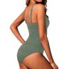 imageHolipick Crochet Tummy Control One Piece Swimsuit Modest Bathing Suit High Neck Full Coverage SwimwearOlive Green