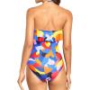 imageHolipick Strapless One Piece Swimsuits for Women Tummy Control Bandeau Bathing Suits Ruffle Slimming SwimwearColor Block