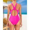 imageHolipick Women Athletic One Piece Swimsuits Racerback Sport Bathing Suits Full Coverage Modest SwimwearHot Pink