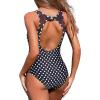 imageHolipick Women High Neck One Piece Swimsuits for Women Mesh Bathing Suits Open Back SwimwearPolka Dot