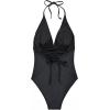 imageHolipick Women One Piece Swimsuits Tummy Control Bathing Suits Halter Swimwear Sexy V Neck Swim SuitBlack