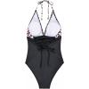 imageHolipick Women One Piece Swimsuits Tummy Control Bathing Suits Halter Swimwear Sexy V Neck Swim SuitBlack Leopard