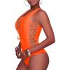 imageHolipick Women Sexy One Piece Swimsuit One Shoulder Bathing Suit Lace Up Swimwear MonokiniNeon Orange