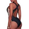 imageHolipick Women Sexy One Piece Swimsuit One Shoulder Bathing Suit Lace Up Swimwear MonokiniWhite Strap