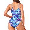imageHolipick Women Sexy One Piece Swimsuits Strappy Bathing Suits Criss Cross Monokini Lace Up SwimwearBlue Mermaid2